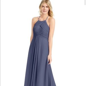 Azazie Ginger Bridesmaid Dress is Stormy Grey/Blue